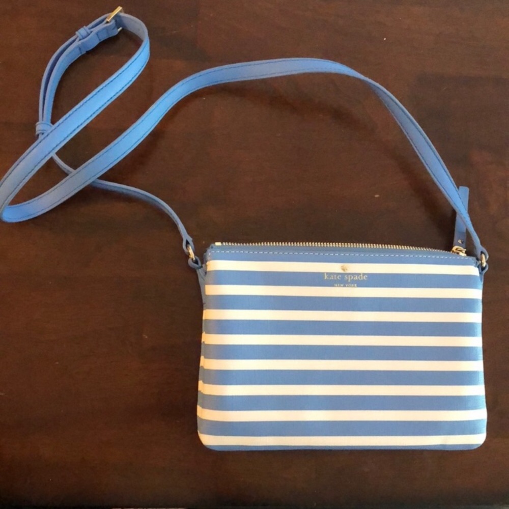 Kate Spade blue & white striped purse